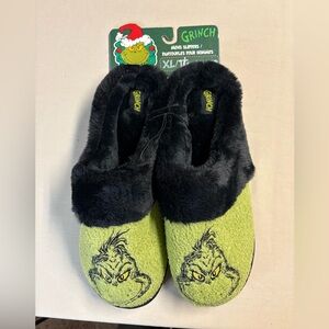 The Grinch Adult Slippers NWT- Green and Black